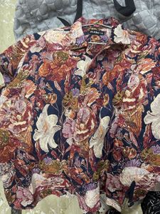 Unique Floral Print Button-Up Shirt