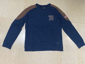 Women Blue Printed Sweatshirt