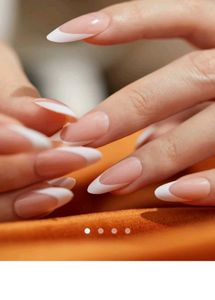 set of 2 -French Tip Nails w Star Embellishment