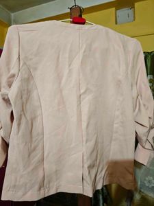 Blush Pink Cropped Ruched Sleeve Shrug