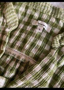 Sale!!Green Gingham Sleeveless Top