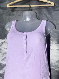 Lavender Button-Up Tank Top