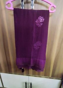 Embroidered Purple saree