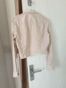 Striped Ruffle Button-Up Shirt