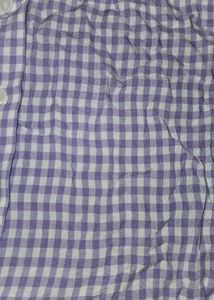 Cute Lavender Gingham Crop Shirt