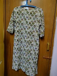 Plus size Designer Crushed Printed Kurta