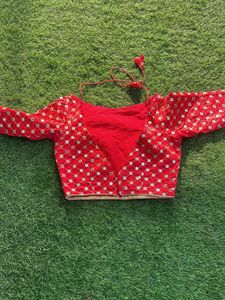 Red Mirror Work Blouse