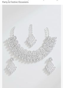 Kundan diamond Necklace Set with Earrings &amp; Maang