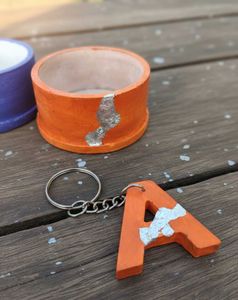 Decorative Initial Keychains (Set of 2)