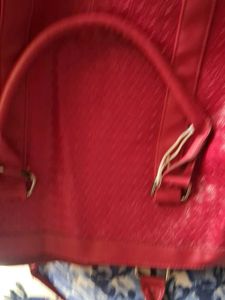 Chic Red Woven Travel Duffle Bag