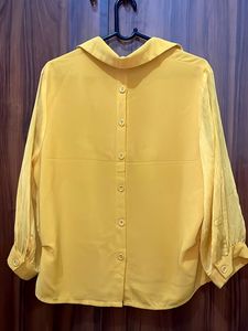 Stylish Yellow V-Neck Blouse