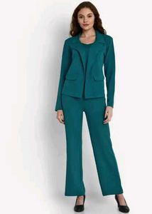 Chic Teal Pant Suit Set