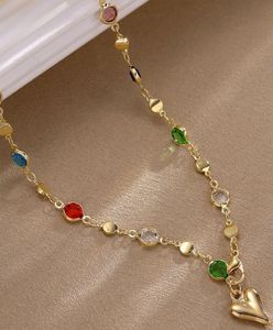 Heart &amp; Gemstone Y Necklace