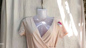 Ribbed V-Neck Wrap Crop Top