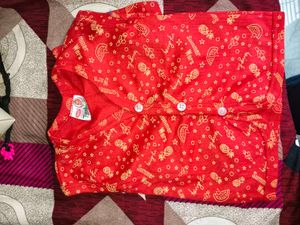 Red Summer Printed baby shorts