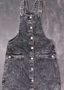 Acid Wash Denim Pinafore Dress