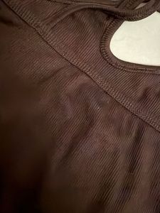 Brown Ribbed Tank Top