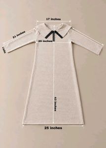 CREAM COLLARED LONG-SLEEVE MIDI DRESS