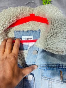 Denim Jacket with Sherpa Collar