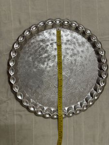(Round)Decorative Silver Platted Finished Serving