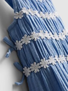 Chic Blue Smocked Jumpsuit