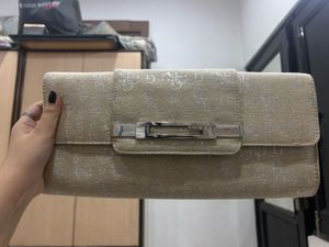 SALE Beige Guess Clutch with Chain Strap