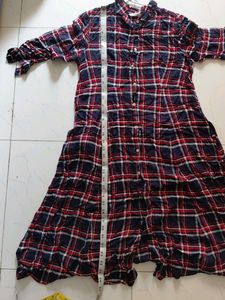 Branded Checked frock cum kurti