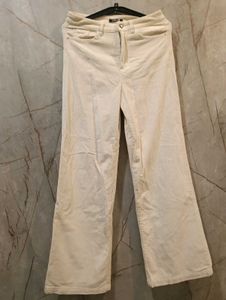Cream Wide Leg Corduroy Pants size 29