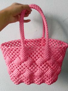 Pink Woven  Bag