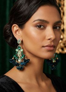 Stunning Emerald Green Statement Earrings