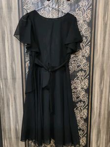 black flared dress