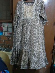 Embroidered Brown Kurta