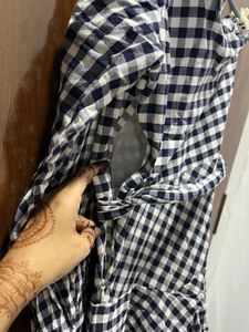 Chic Gingham Ruffled One-Shoulder Dress