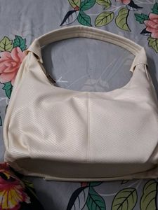 Stylish Cream Hobo Handbag
