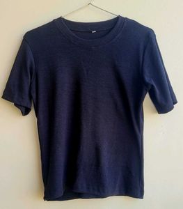 Black Ribbed Short Sleeve Top