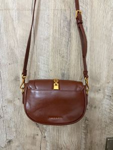 Stylish Brown Shoulder Bag with Gold Chain Detail