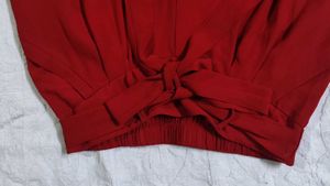 Women's Red Wide Leg Palazzo Pants