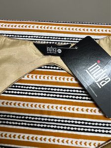 Indya Brand Gold With Floral Pattern Blouse