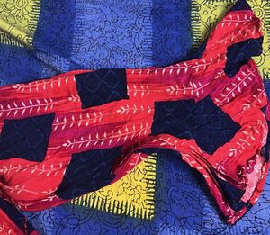 Stylish Red &amp; Blue Printed Ethnic Dress