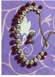 Elegant Red &amp; Crystal Necklace Set