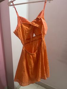 Orange Open Back Dress