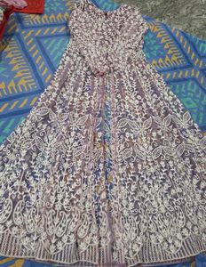 Elegant Embroidered Anarkali kurta and pant set