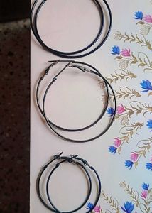 Metal Alloy Hoop Earrings (COMBO)