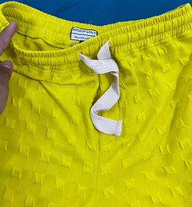 House of Koala Neon Yellow Textured Casual Joggers