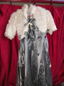 Girls Dress with Faux Fur Shrug