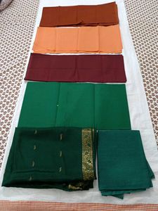 a set of 5 different colours blouse pieces