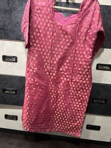 Vibrant Pink Brocade Blouse