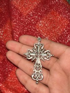 Ornate Cross Pendant Necklace Charm