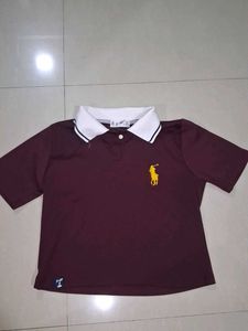 Maroon Polo T-Shirt with Logo