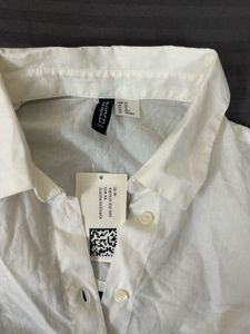 H&amp;M White Crop Backless Top Shirt